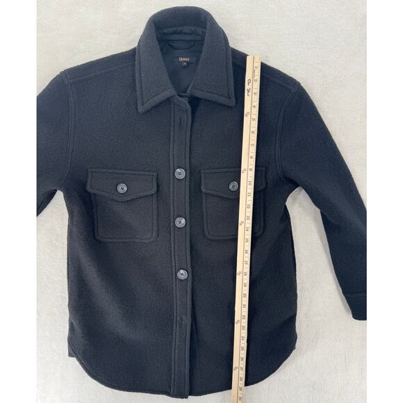 Quince Womens 100% Wool Black Shirt Jacket Shacket Small NWOT - Picture 11 of 11